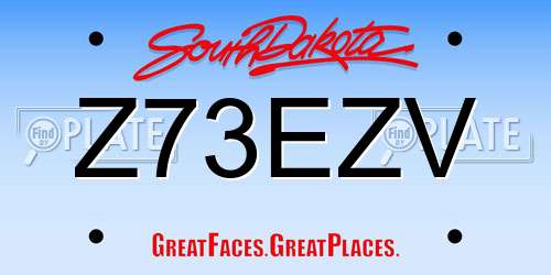 Z73EZV South Dakota License Plate