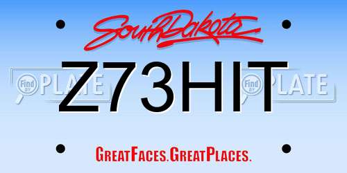 Z73HIT South Dakota License Plate