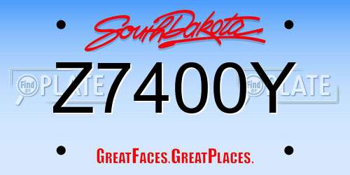 Z7400Y South Dakota License Plate