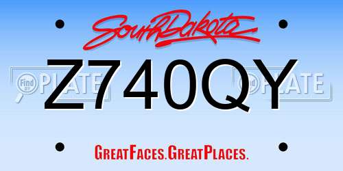 Z740QY South Dakota License Plate