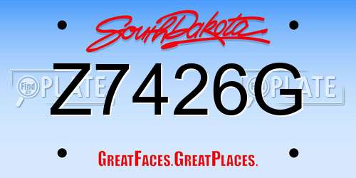 Z7426G South Dakota License Plate