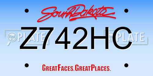Z742HC South Dakota License Plate