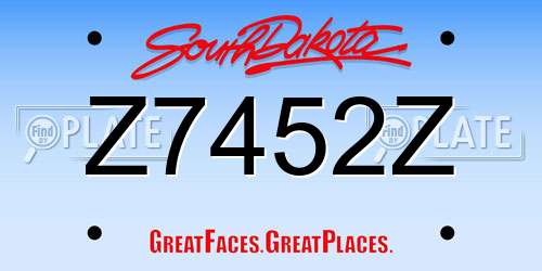 Z7452Z South Dakota License Plate