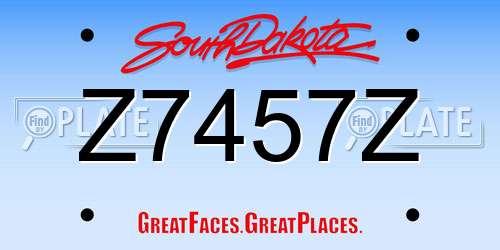 Z7457Z South Dakota License Plate