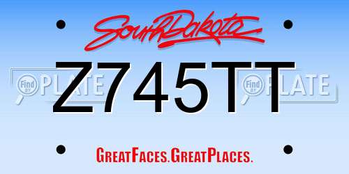 Z745TT South Dakota License Plate