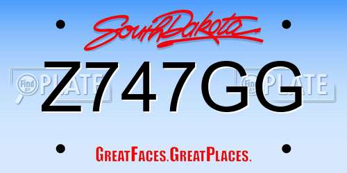 Z747GG South Dakota License Plate