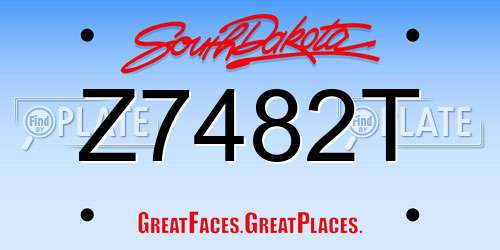 Z7482T South Dakota License Plate