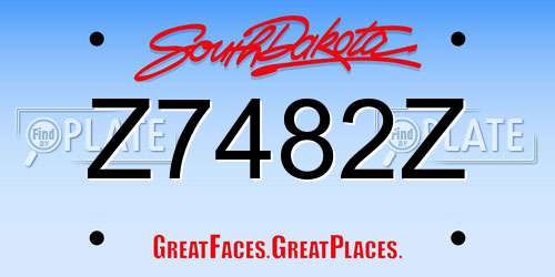 Z7482Z South Dakota License Plate
