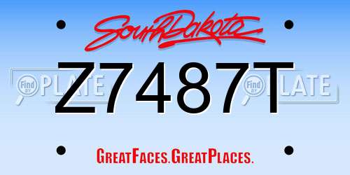 Z7487T South Dakota License Plate