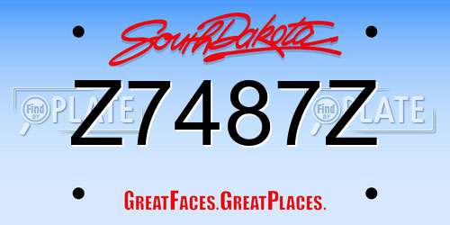 Z7487Z South Dakota License Plate