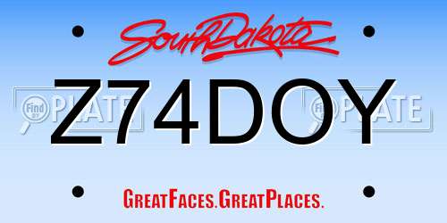 Z74DOY South Dakota License Plate