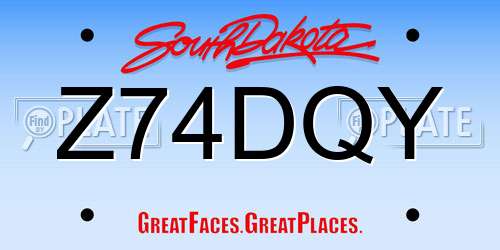 Z74DQY South Dakota License Plate