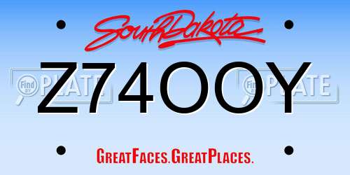 Z74OOY South Dakota License Plate