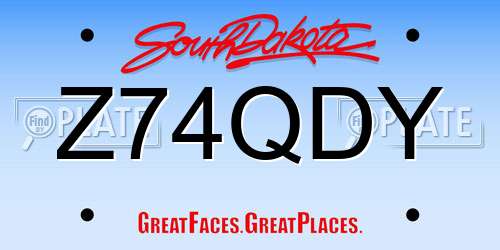 Z74QDY South Dakota License Plate