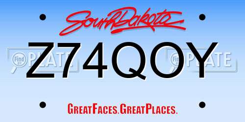 Z74QOY South Dakota License Plate