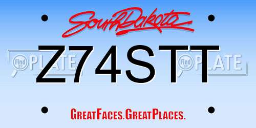 Z74STT South Dakota License Plate