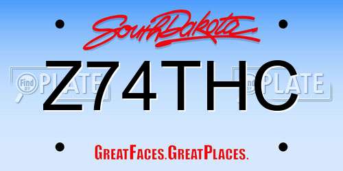 Z74THC South Dakota License Plate