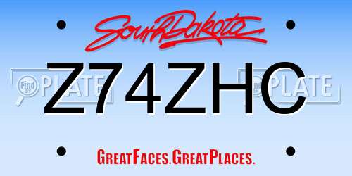Z74ZHC South Dakota License Plate