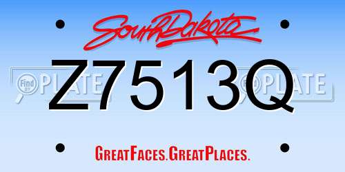 Z7513Q South Dakota License Plate
