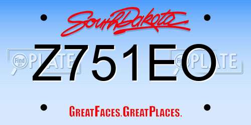 Z751EO South Dakota License Plate