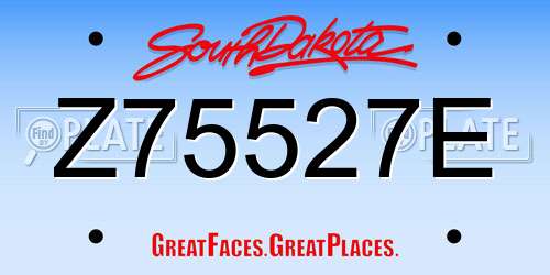 Z75527E South Dakota License Plate