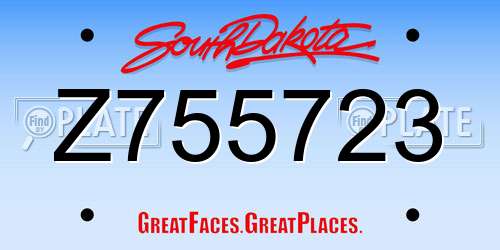 Z755723 South Dakota License Plate