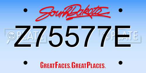 Z75577E South Dakota License Plate
