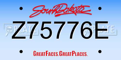 Z75776E South Dakota License Plate