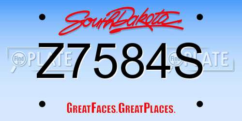 Z7584S South Dakota License Plate