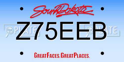 Z75EEB South Dakota License Plate