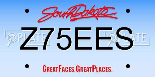 Z75EES South Dakota License Plate