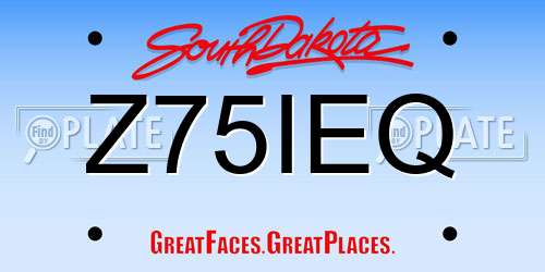 Z75IEQ South Dakota License Plate