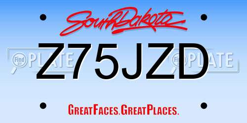 Z75JZD South Dakota License Plate