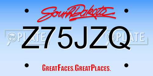 Z75JZQ South Dakota License Plate