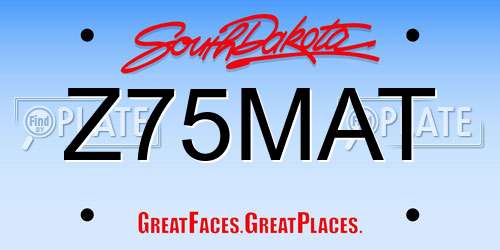 Z75MAT South Dakota License Plate