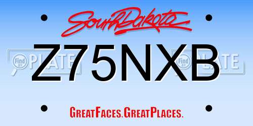 Z75NXB South Dakota License Plate