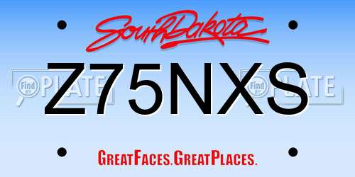 Z75NXS South Dakota License Plate