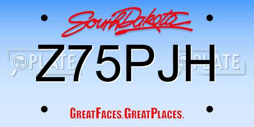 Z75PJH South Dakota License Plate