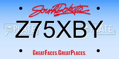 Z75XBY South Dakota License Plate