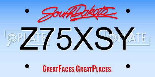 Z75XSY South Dakota License Plate