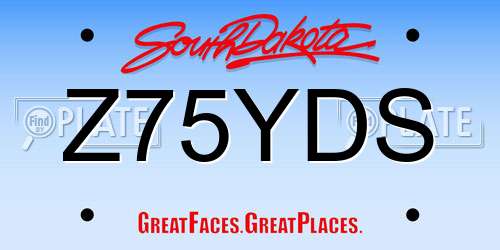 Z75YDS South Dakota License Plate