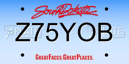 Z75YOB South Dakota License Plate