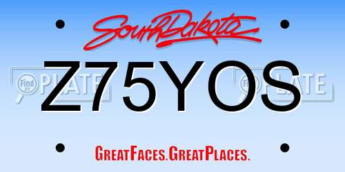 Z75YOS South Dakota License Plate