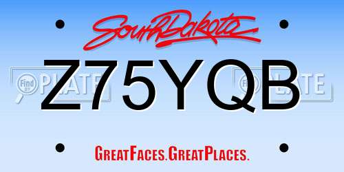 Z75YQB South Dakota License Plate