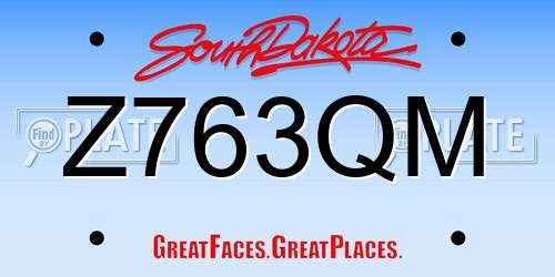Z763QM South Dakota License Plate