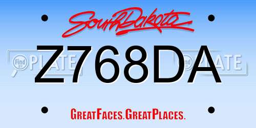 Z768DA South Dakota License Plate