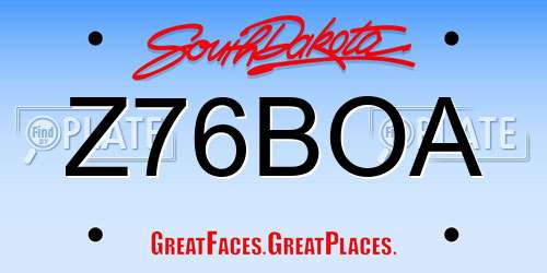 Z76BOA South Dakota License Plate