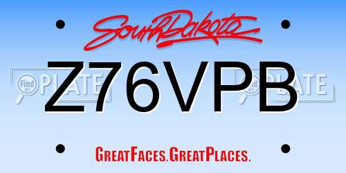 Z76VPB South Dakota License Plate