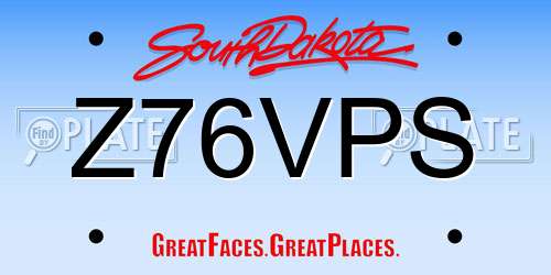 Z76VPS South Dakota License Plate