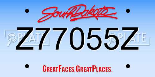 Z77055Z South Dakota License Plate